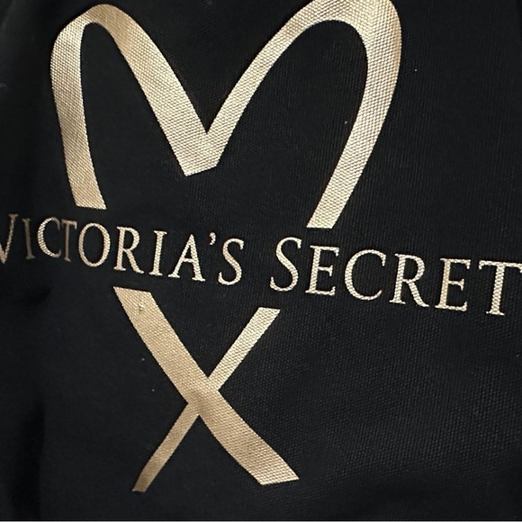 258 Victoria’s Secret | EUC Black Gold Heart Tote Bag Shopper Large (22x13x9) - Picture 5 of 11